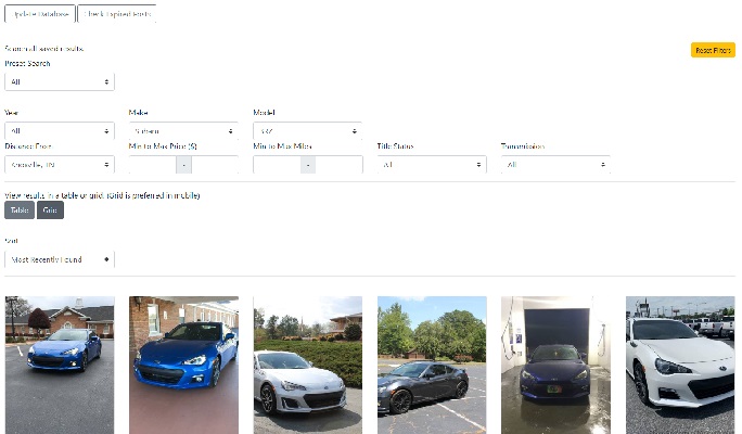 Craigslist Vehicle Scraper screenshot